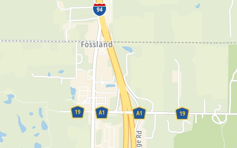 Static map of Tri State Tollway at Russell Road / US 41