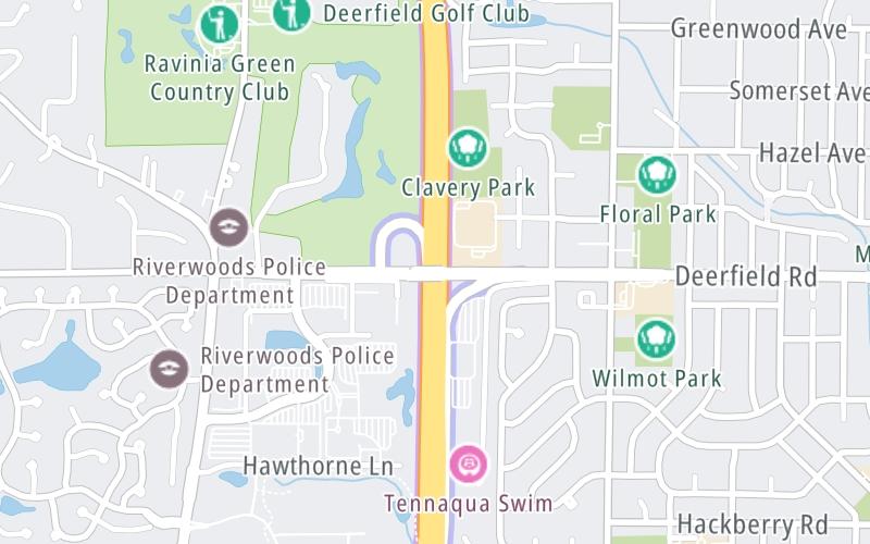 Static map of Tri State Tollway at Deerfield Road