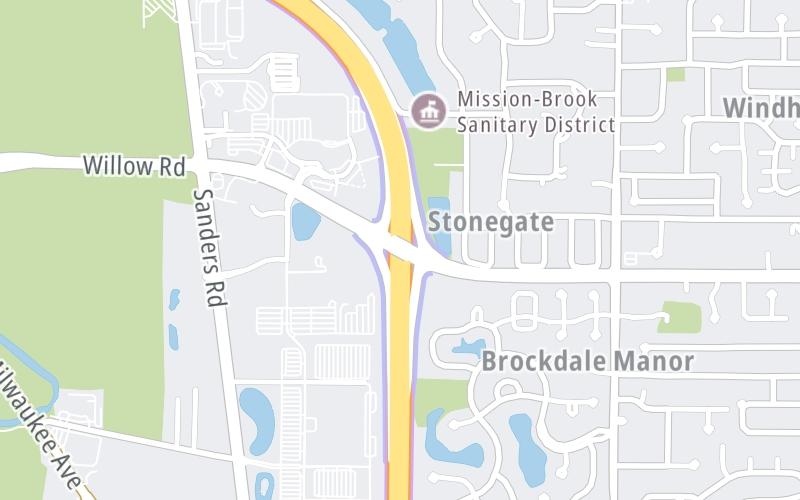 Static map of Tri State Tollway at Willow Road