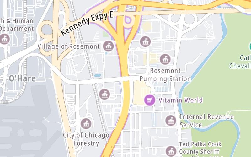 Static map of Tri State Tollway at Balmoral Avenue