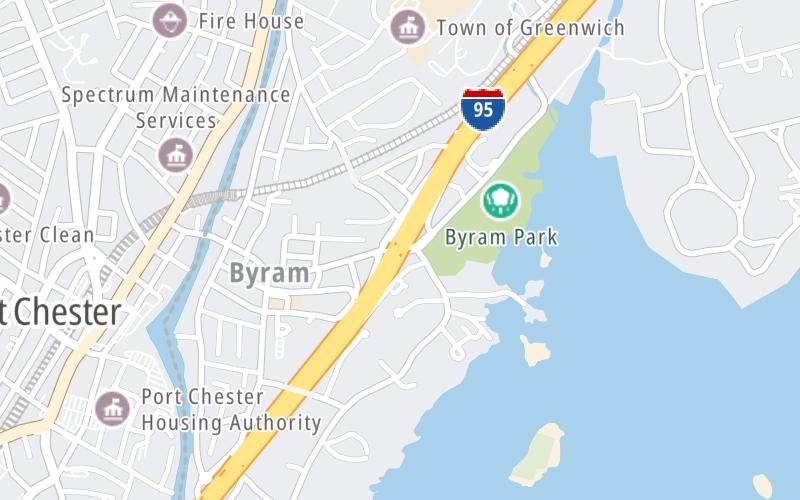 Static map of Connecticut Turnpike at Delavan Avenue