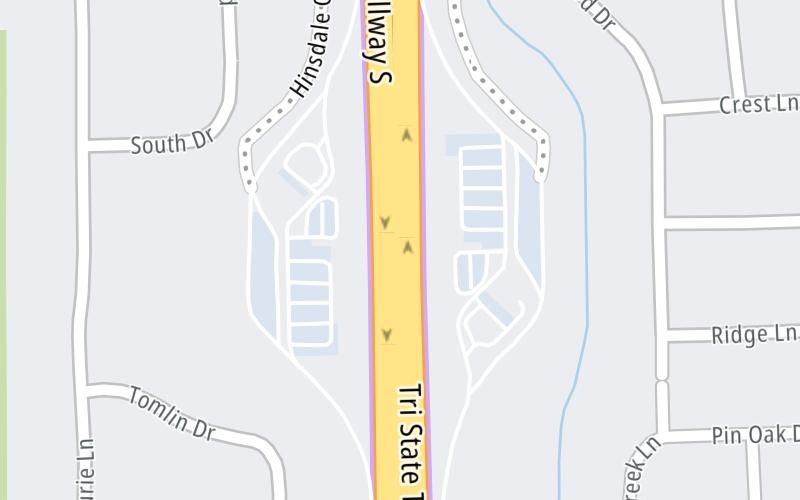 Static map of Tri State Tollway at Hinsdale Oasis