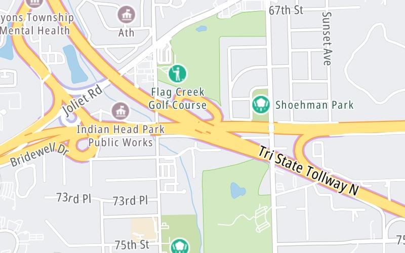 Static map of Tri State Tollway at I–55