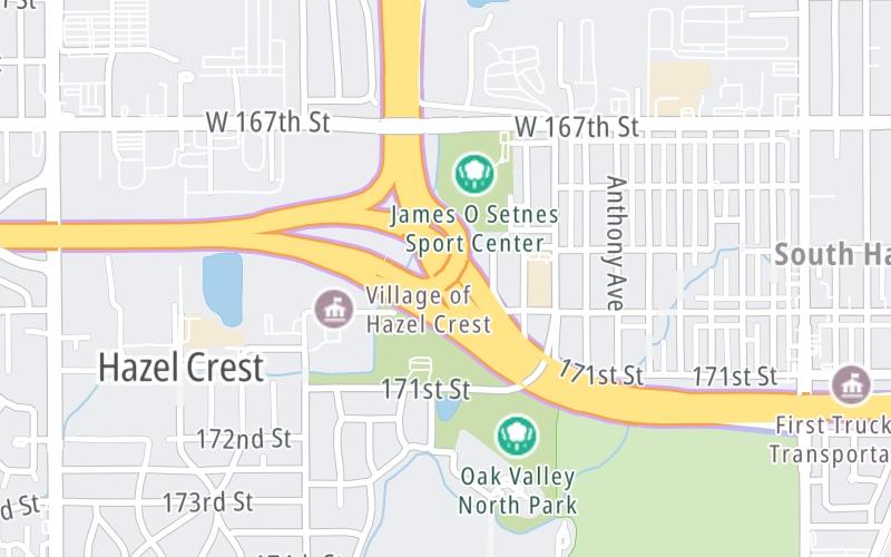 Static map of Tri State Tollway at I–80