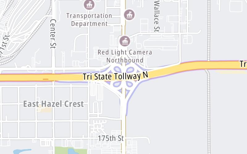 Static map of Tri State Tollway at Halstead Street/IL 1