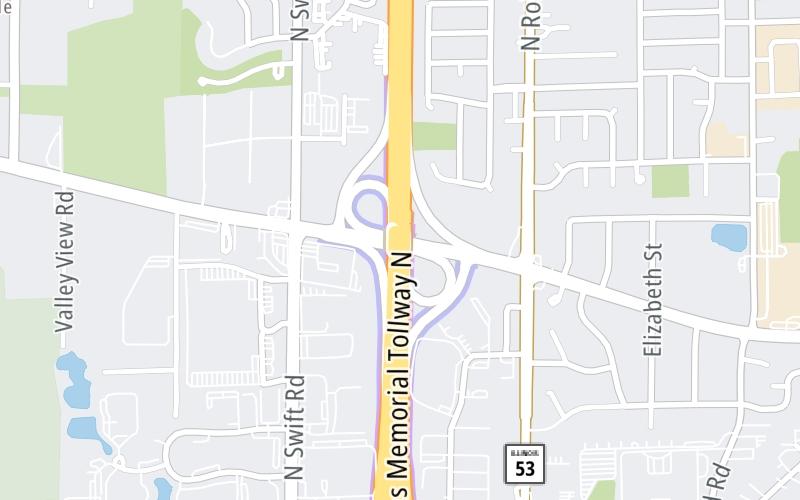 Static map of Veterans Memorial Tollway at Army Trail Road