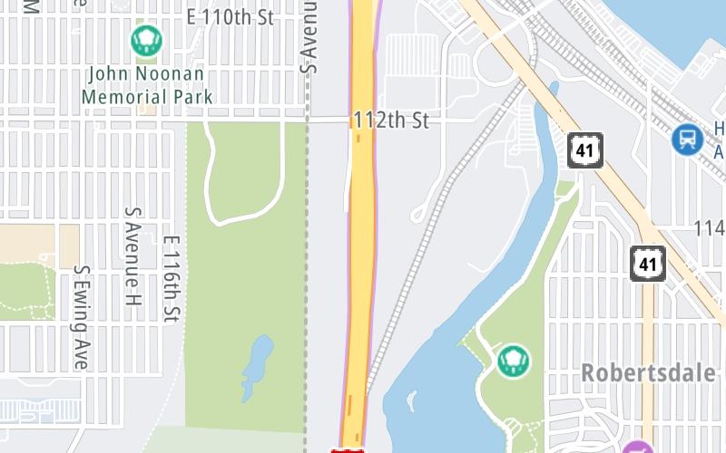 Static map of Indiana Toll Road at Westpoint / Indianapolis Blvd / Chicago Skyway