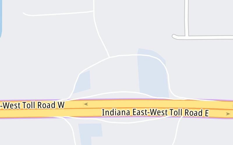 Static map of Indiana Toll Road at Henry Schricker Travel Plaza