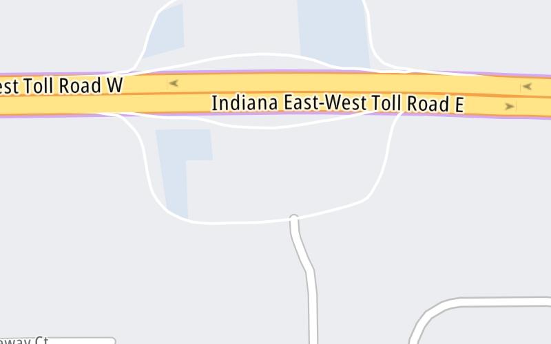 Static map of Indiana Toll Road at George Craig Travel Plaza