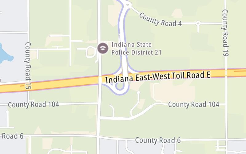 Static map of Indiana Toll Road at CR 17