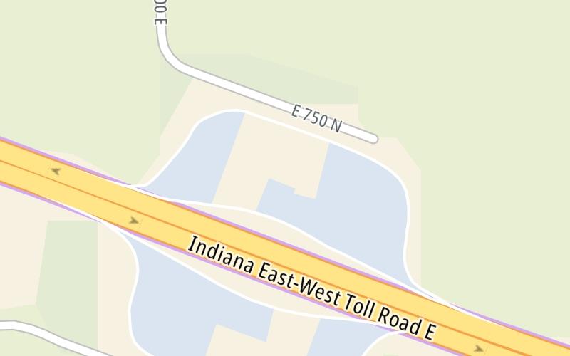 Static map of Indiana Toll Road at Ernie Pyle Travel Plaza