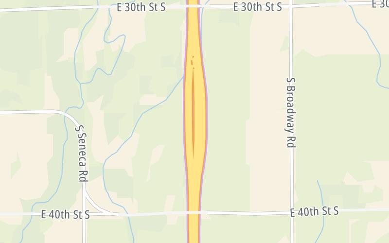 Static map of Kansas Turnpike at ORT Southern Terminal Zone Gantry