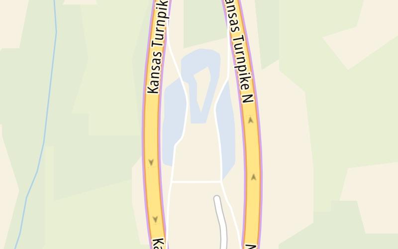 Static map of Kansas Turnpike at Belle Plaine Service Area