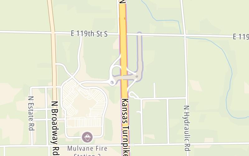 Static map of Kansas Turnpike at K53