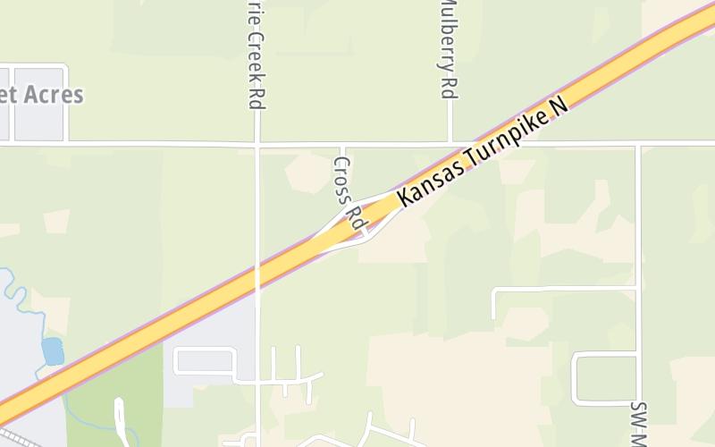 Static map of Kansas Turnpike at E 21st Street / Andover