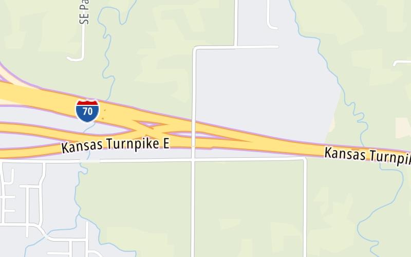 Static map of Kansas Turnpike at I-70 West / US 40 / K4