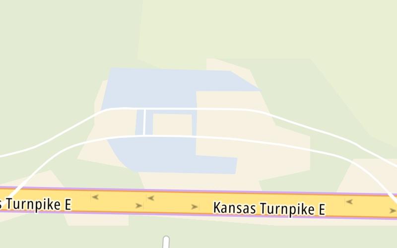 Static map of Kansas Turnpike at Topeka Service Area