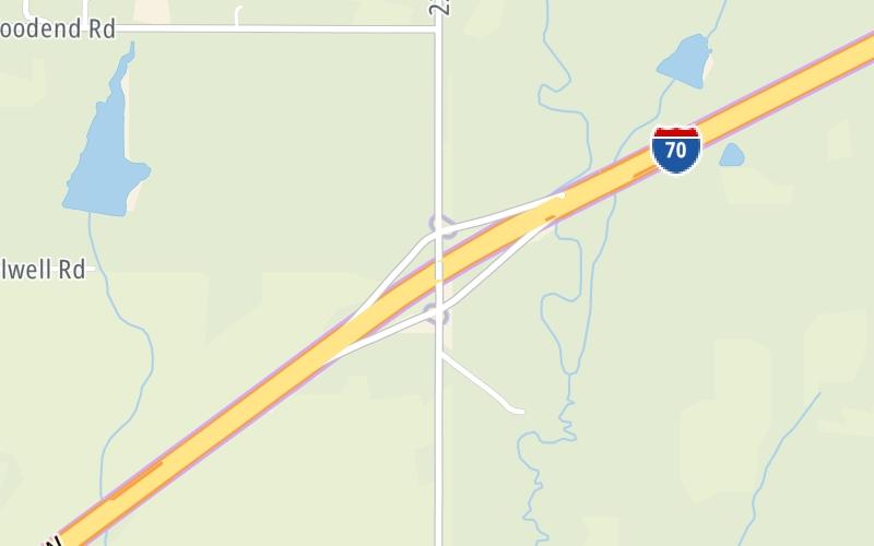 Static map of Kansas Turnpike at Tonganoxie / Eudora