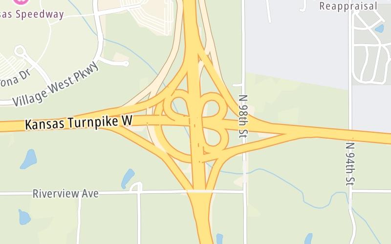 Static map of Kansas Turnpike at I-435 S/I-435 N