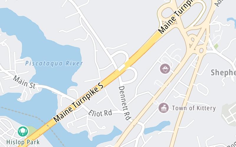 Static map of Maine Turnpike at Dennett Road