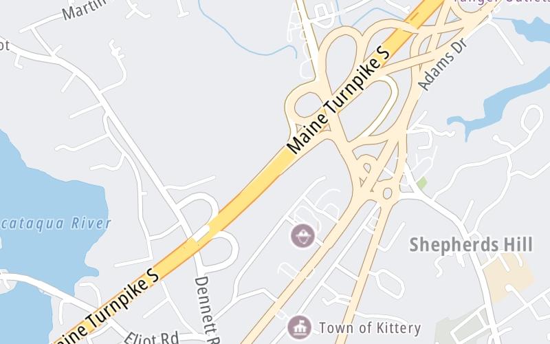 Static map of Maine Turnpike at North US 1 / ME 236