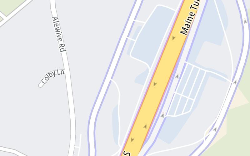 Static map of Maine Turnpike at Kennebunk Southbound Service Plaza