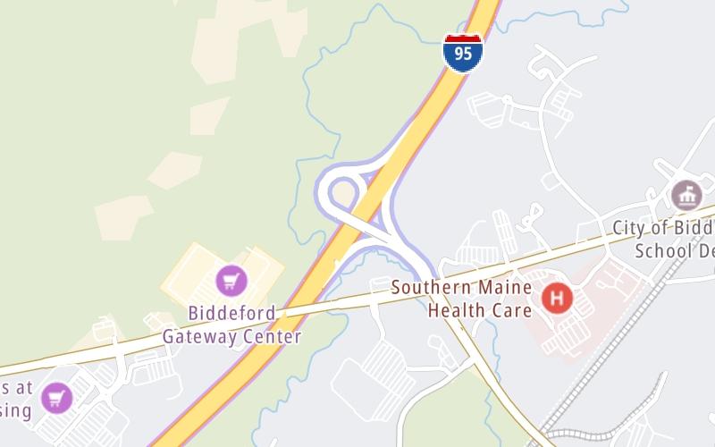 Static map of Maine Turnpike at US 1 / ME 111