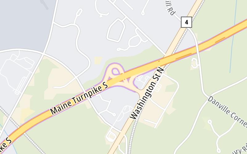 Static map of Maine Turnpike at US 202 / ME 4