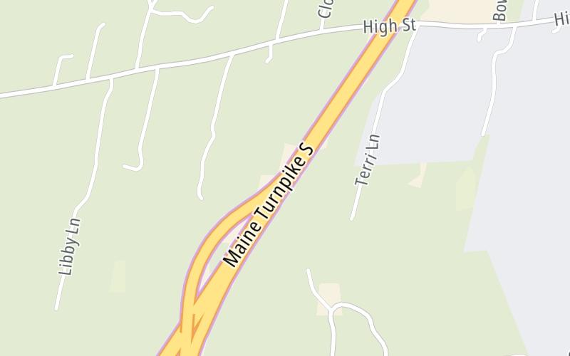 Static map of Maine Turnpike at I–295