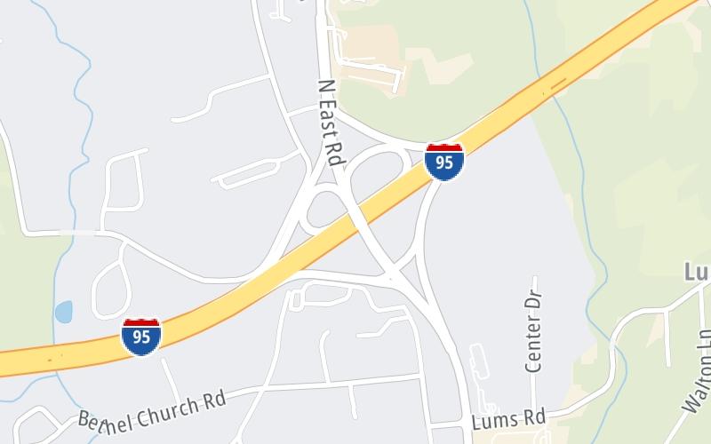 Static map of John F Kennedy Memorial Highway at MD 272 / North East Road