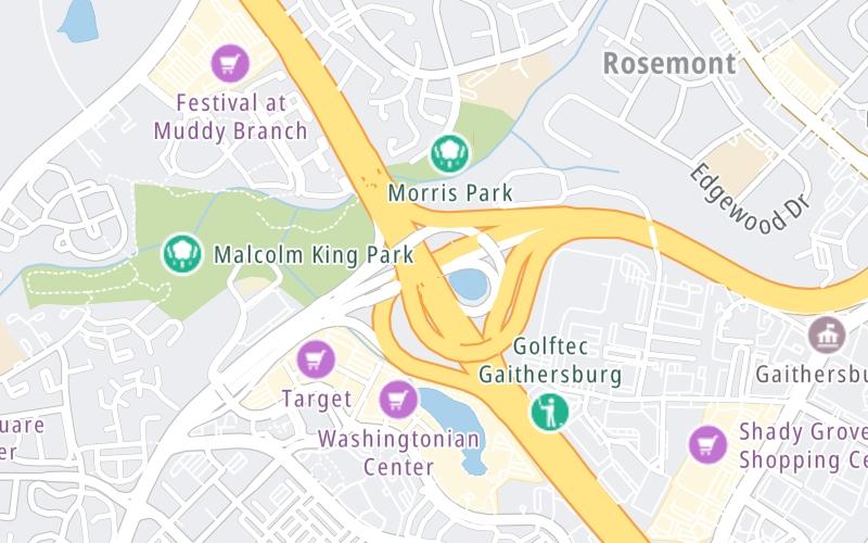 Static map of Intercounty Connector Md 200 at I–270 / Sam Eig Highway