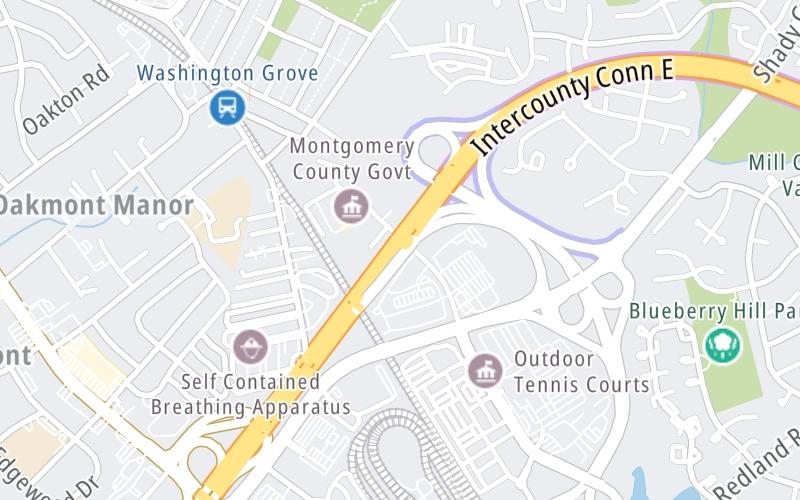 Static map of Intercounty Connector Md 200 at Metro Station