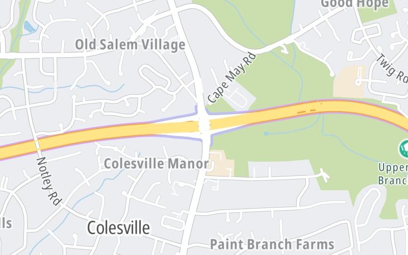 Static map of Intercounty Connector Md 200 at New Hampshire Avenue/MD 650