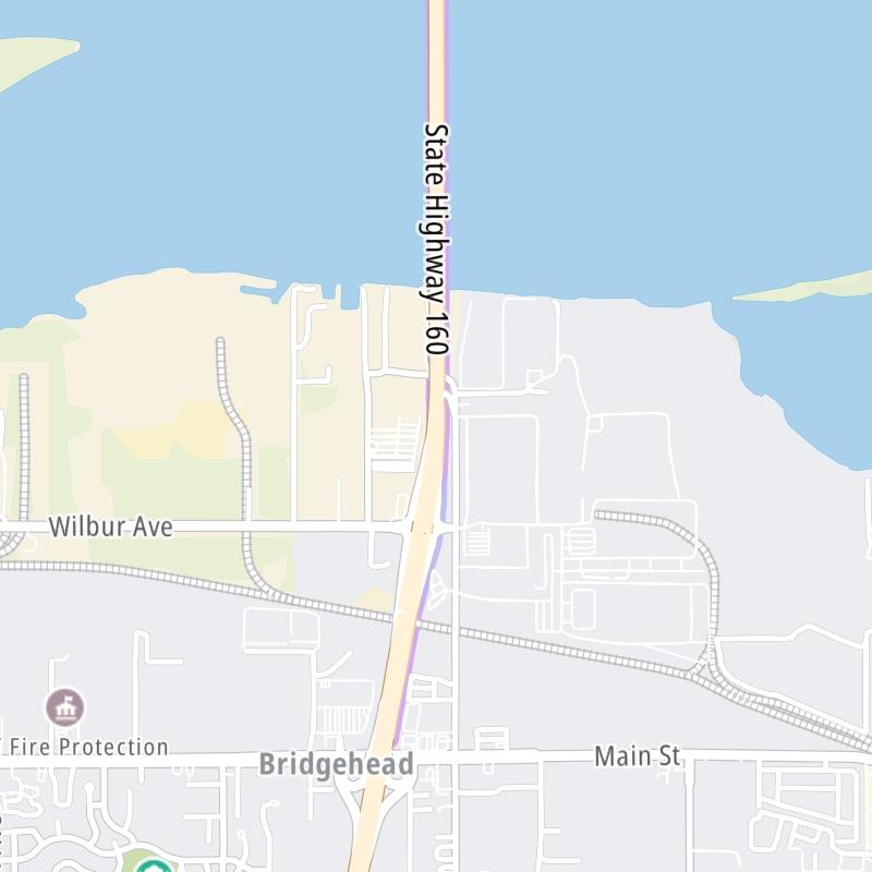 Static map the Antioch Bridge