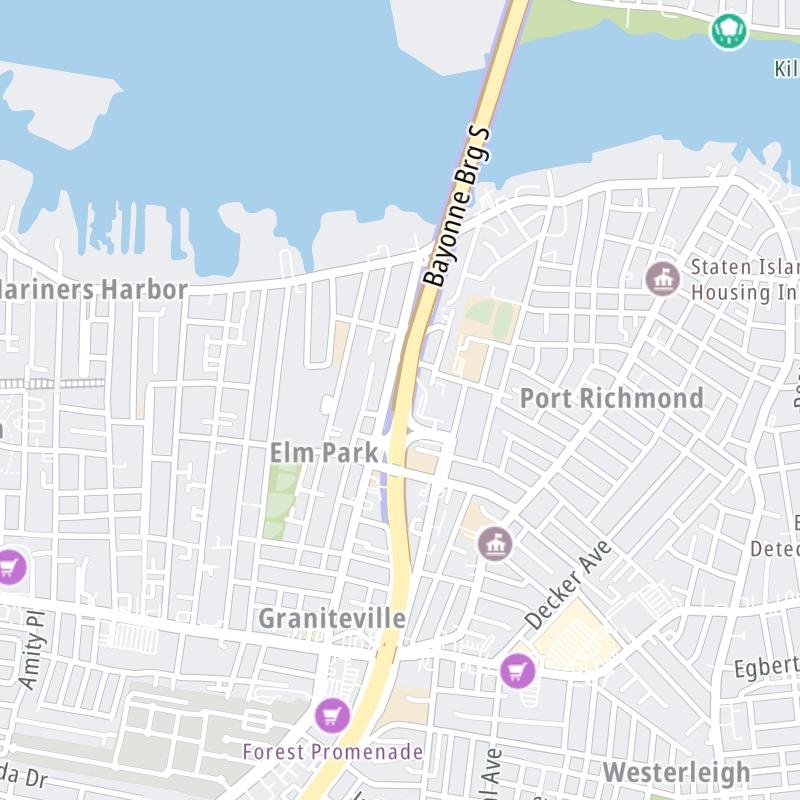 Static map a segment of the Bayonne Bridge