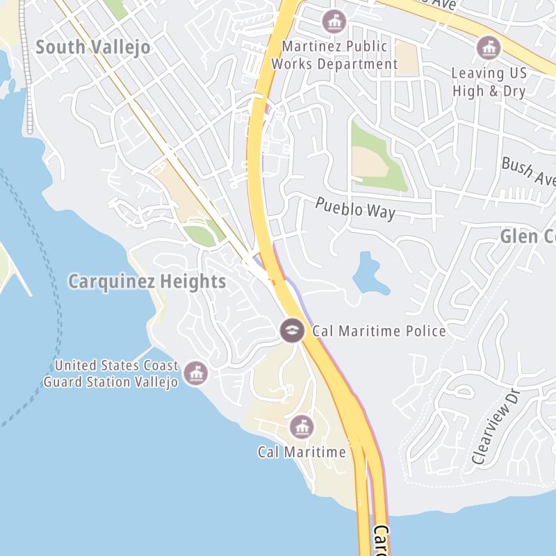 Static map a segment of the Carquinez Bridge