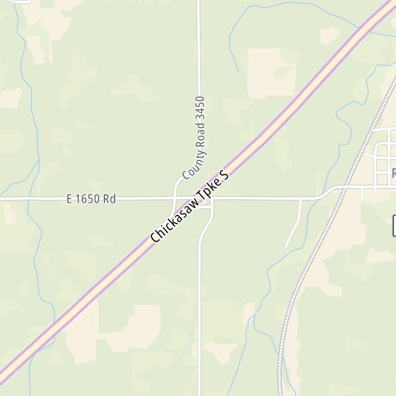 Static map a segment of the Chickasaw Turnpike