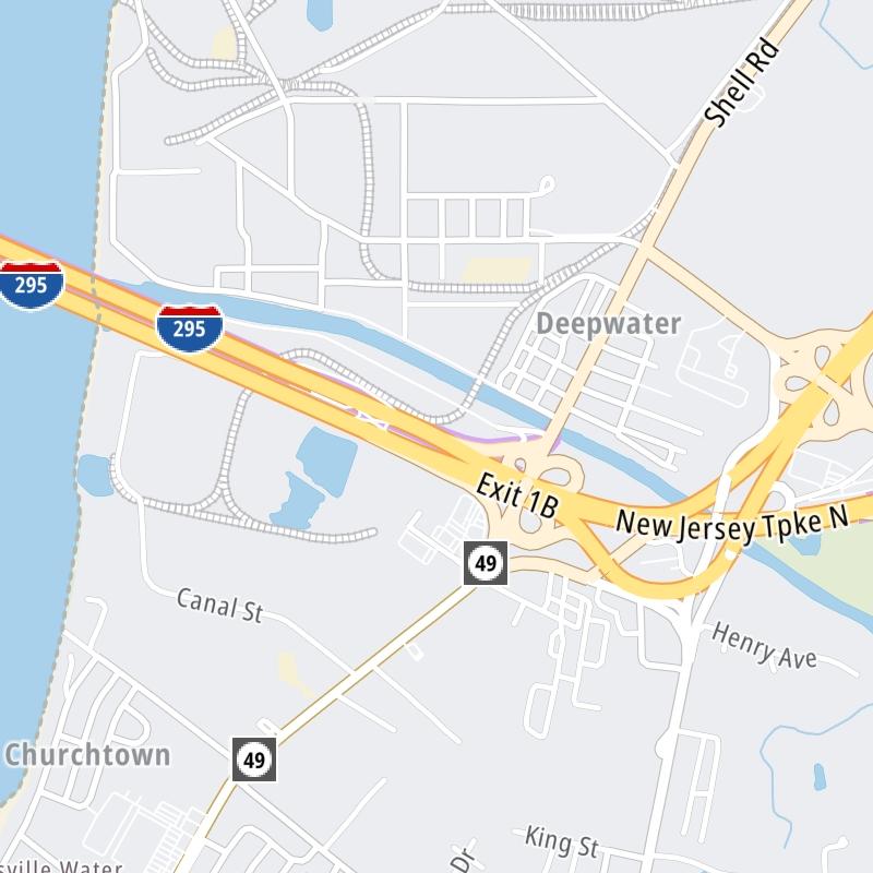 Static map the Delaware Memorial Bridge