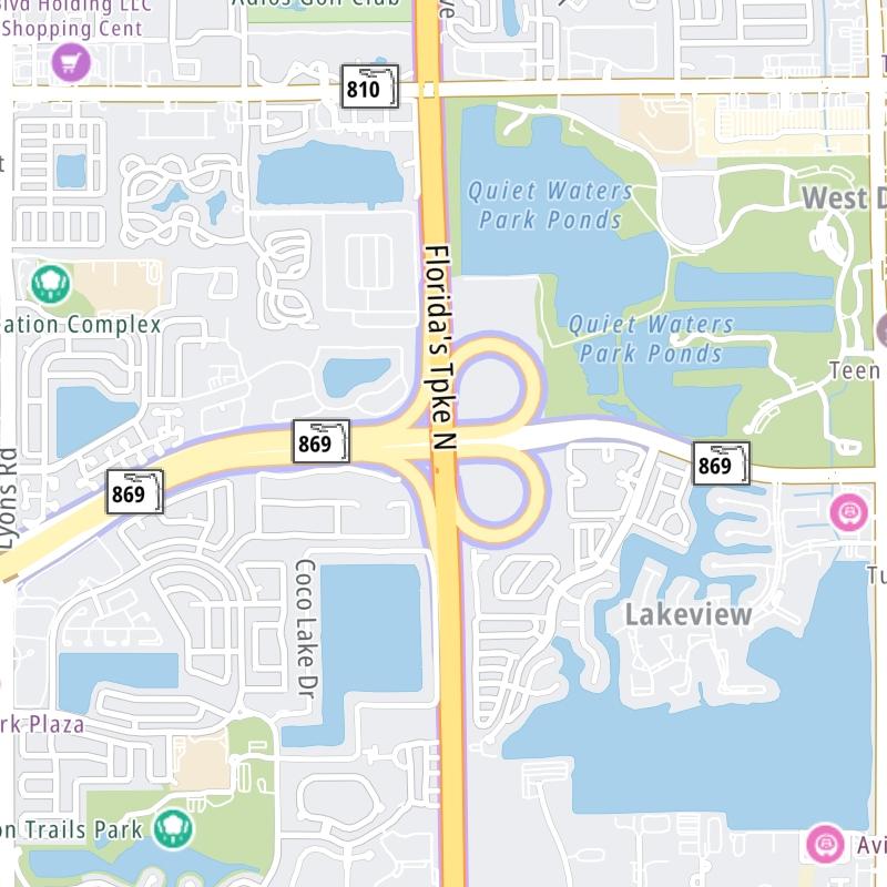 Static map a segment of Florida's Turnpike