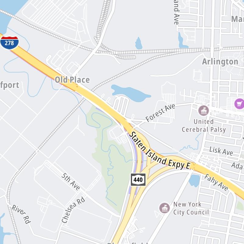 Static map a segment of the Goethals Bridge