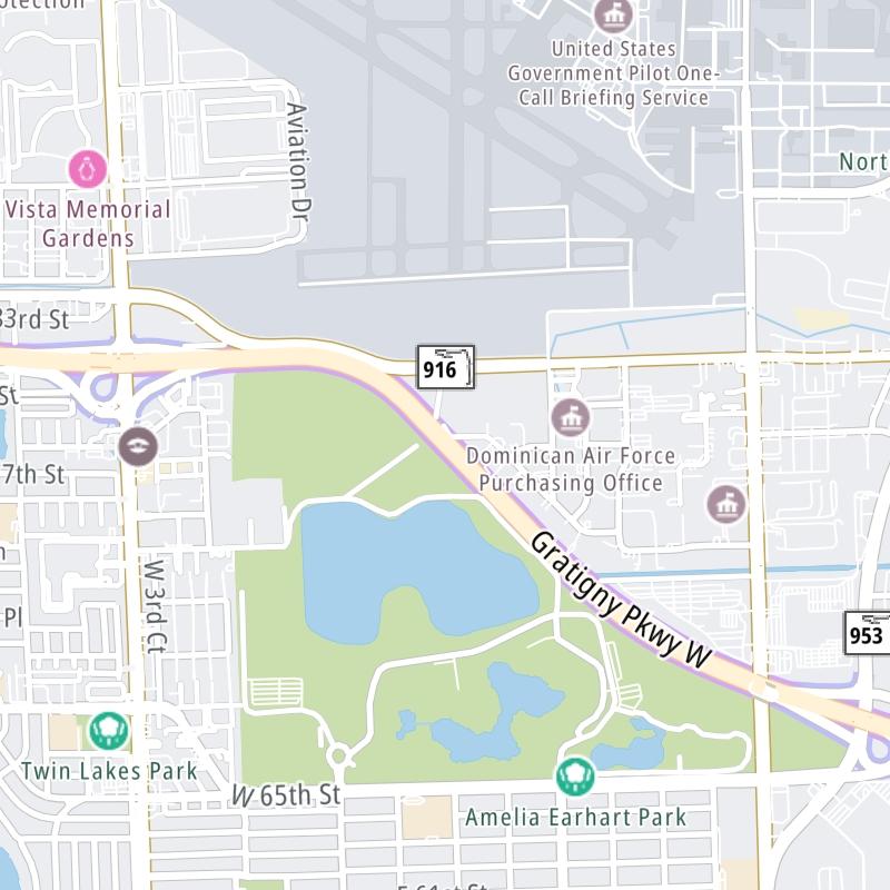 Static map a segment of the Gratigny Parkway