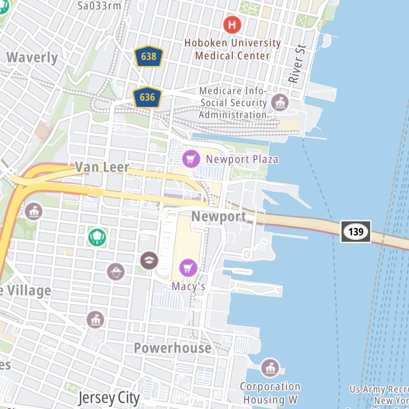 Static map a segment of the Holland Tunnel