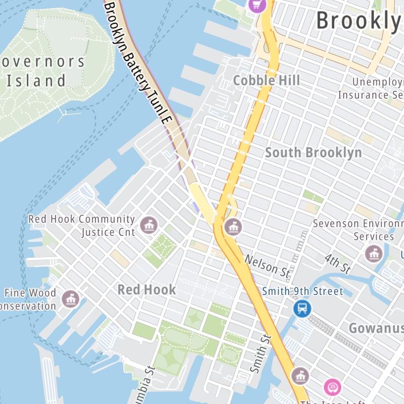 Static map a segment of the Hugh L Carey Tunnel