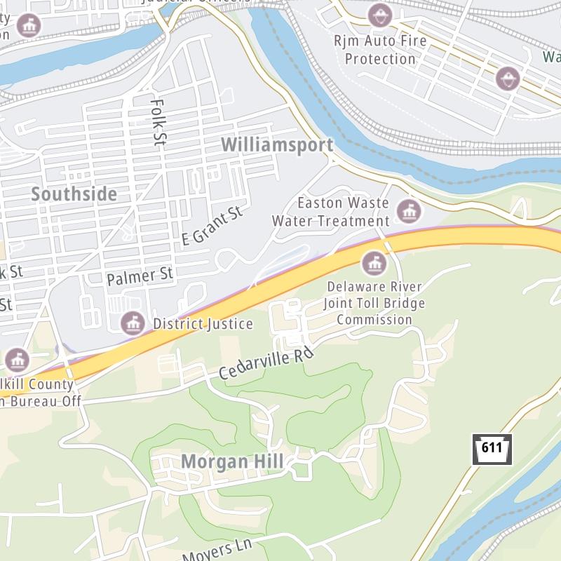 Static map a segment of the I78 Toll Bridge