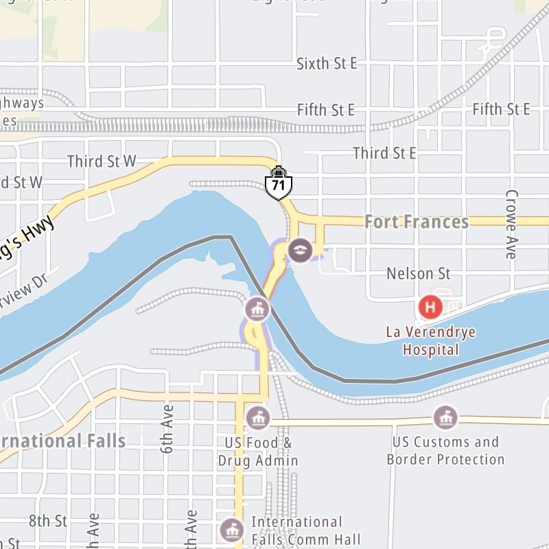 Static map a segment of the International Bridge