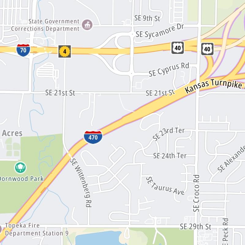 Static map a segment of the Kansas Turnpike