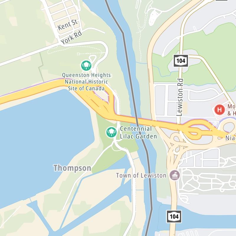 Static map the Lewiston Queenston Bridge