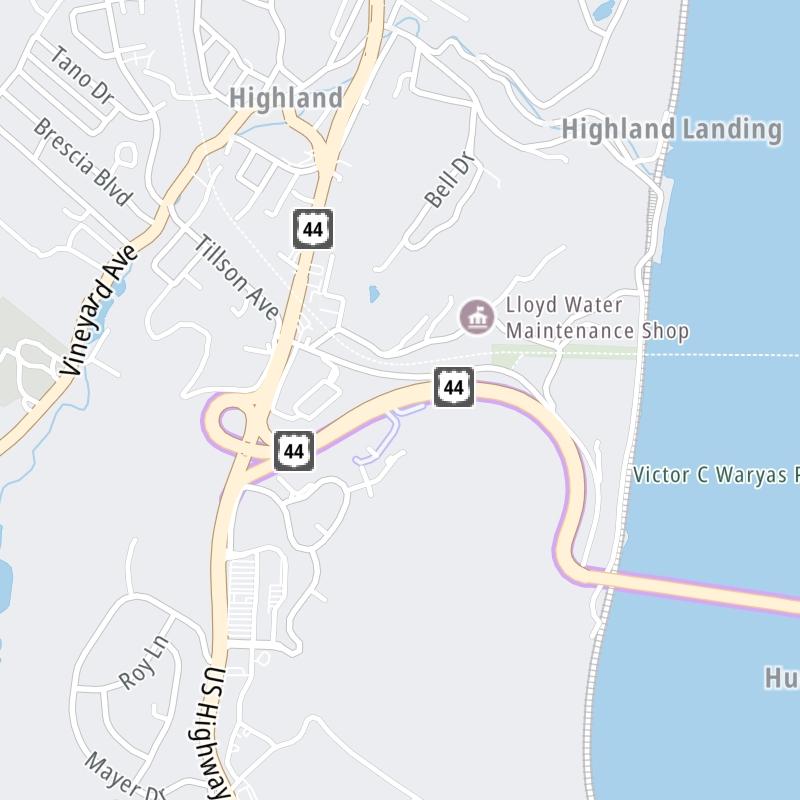 Static map a segment of the Mid Hudson Bridge