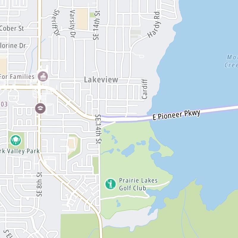 Static map the Mountain Creek Lake Toll Bridge