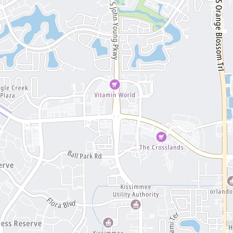 Static map a segment of Osceola Parkway